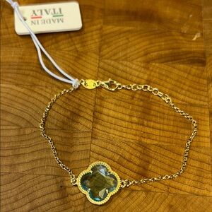 NWT Mia Fiore Gold Clover Bracelet Sterling Silver 18k gold plated
